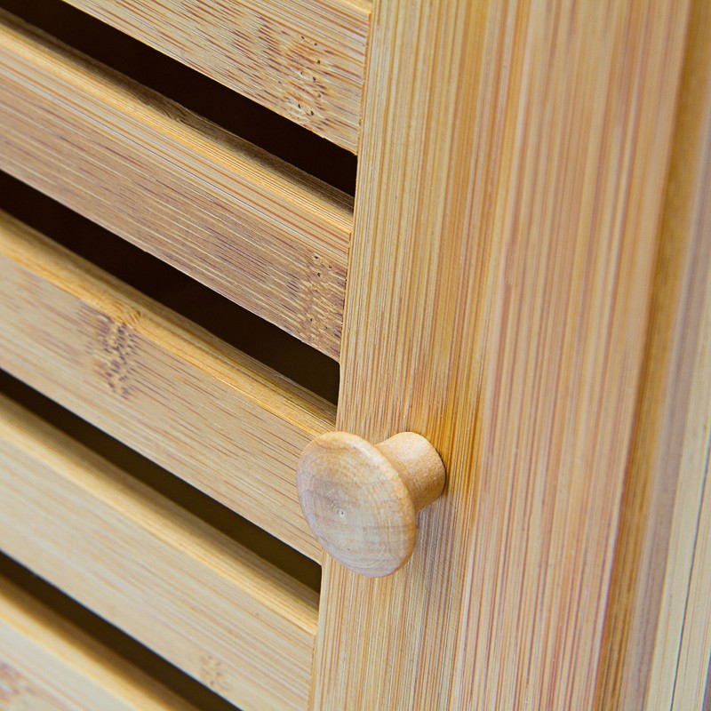 Bambus BADREGAL mit Tür und 3 Ablageflächen