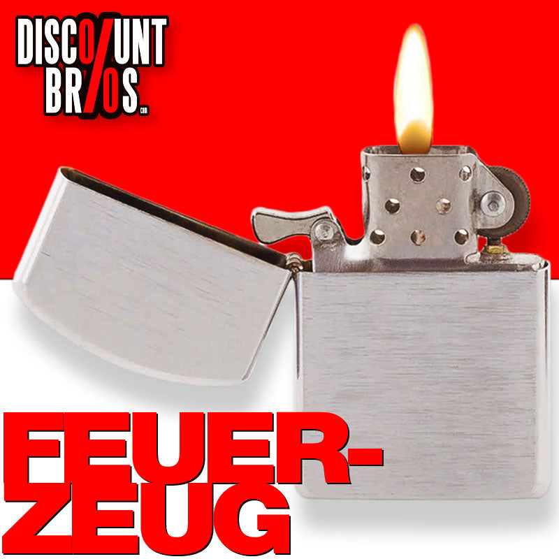 Atomic® FEUERZEUG Benzinfeuerzeug CHROM Gebürstet