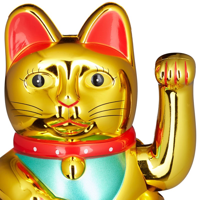Maneki Neko GLÜCKS-KATZE Winkekatze 16cm