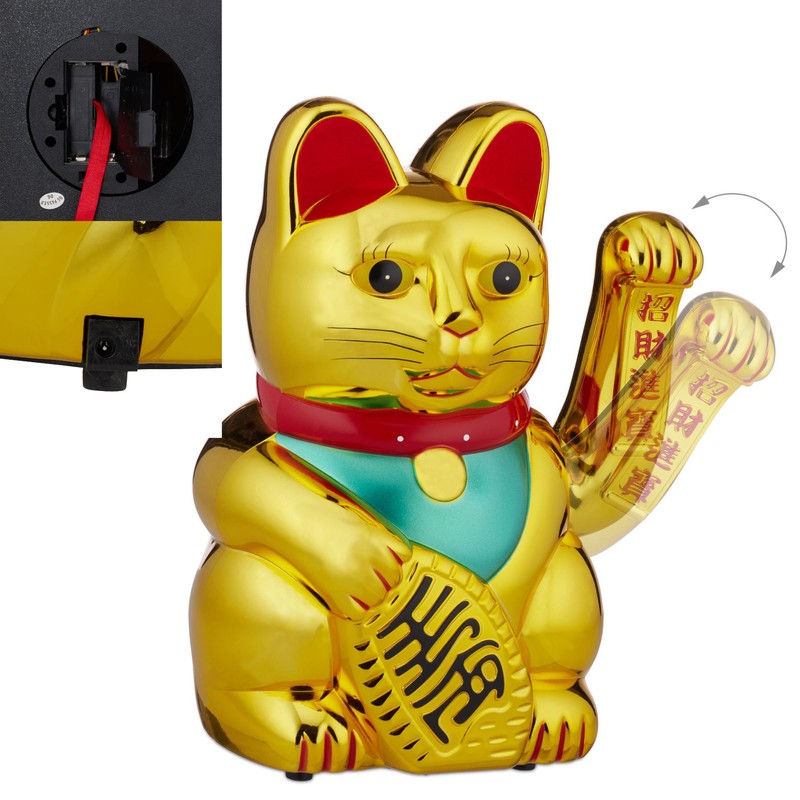 Maneki Neko XL GLÜCKS-KATZE Winkekatze 30cm