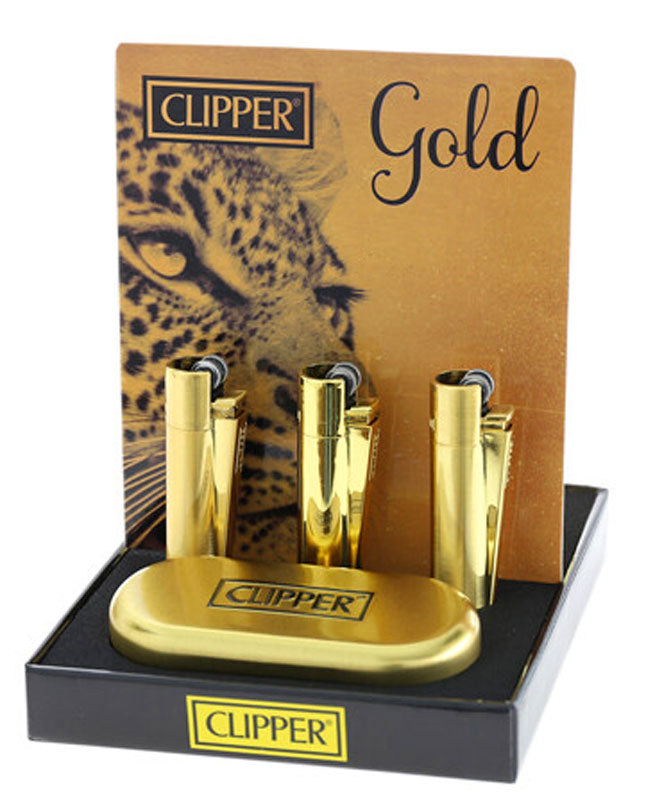 Clipper® METALL FEUERZEUG Mehrwegfeuerzeug GOLD