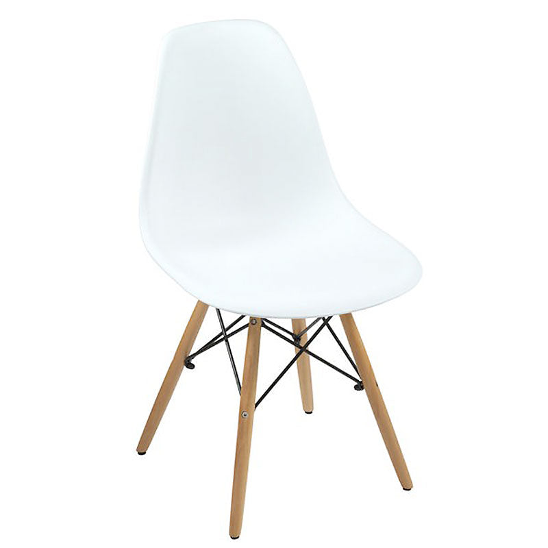 Designer STUHL Esszimmerstuhl | Kunststoff Sitz und Beine aus Buchenholz WEISS