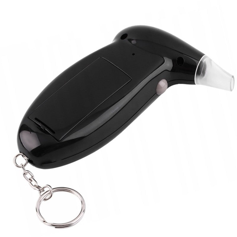 Digitaler LCD Atem-ALKOHOLTESTER für Schlüsselbund mit 5 Mundstücken Messbereich 0–1,9g/l