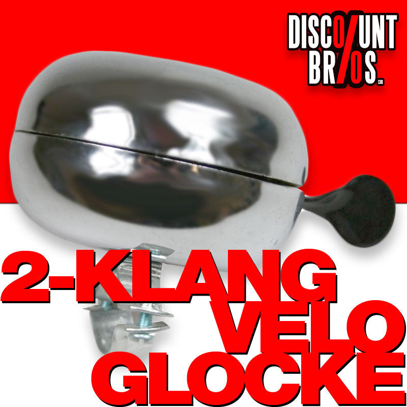 XL Ding Dong VELOGLOCKE 2-Klang Fahrradklingel Klingel Chrom Ø80mm