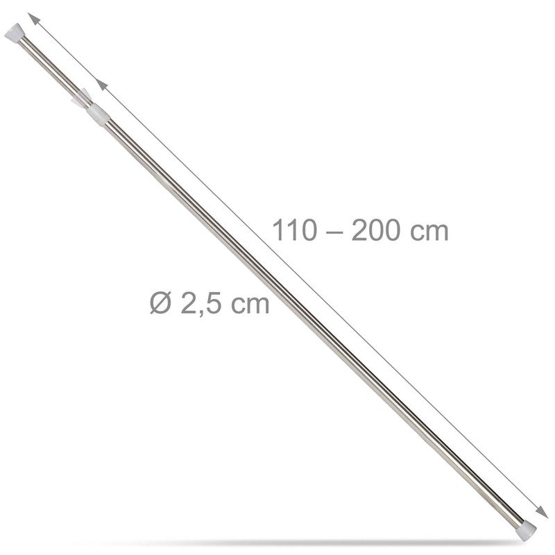 Teleskop Duschstange DUSCHVORHANGSTANGE Vorhangstange Teleskopstange Kleiderstange aus Edelstahl 110-200cm