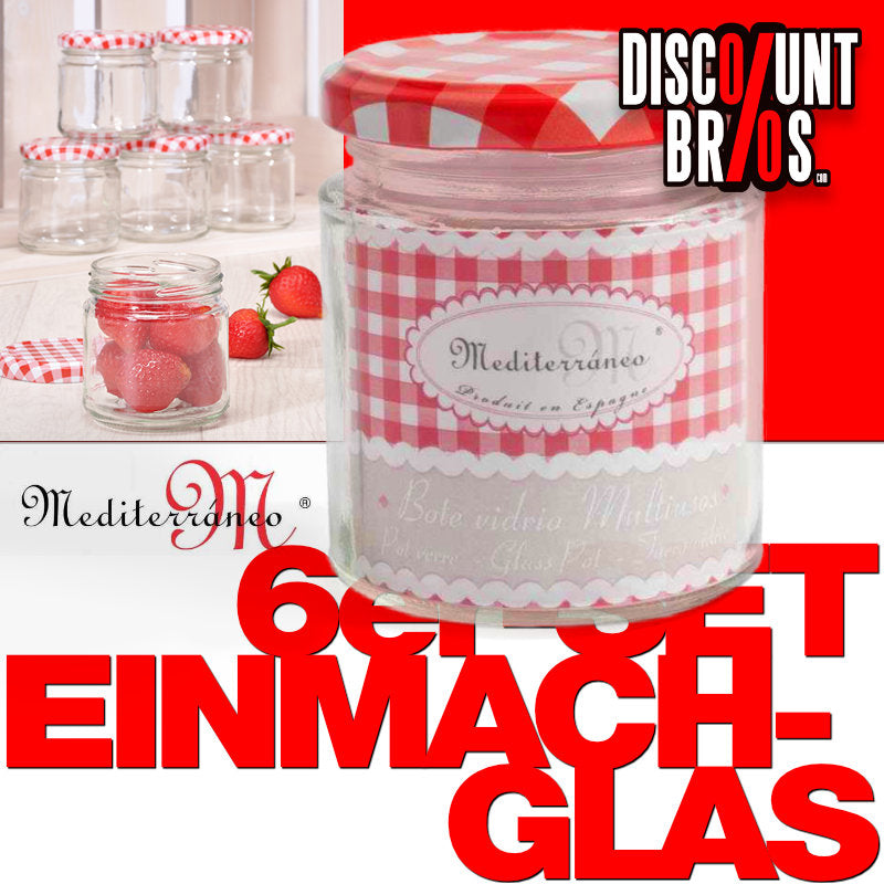 6er-Set 250ml Mediterraneo EINMACHGLÄSER Einmachglas Konfitürenglas GLAS