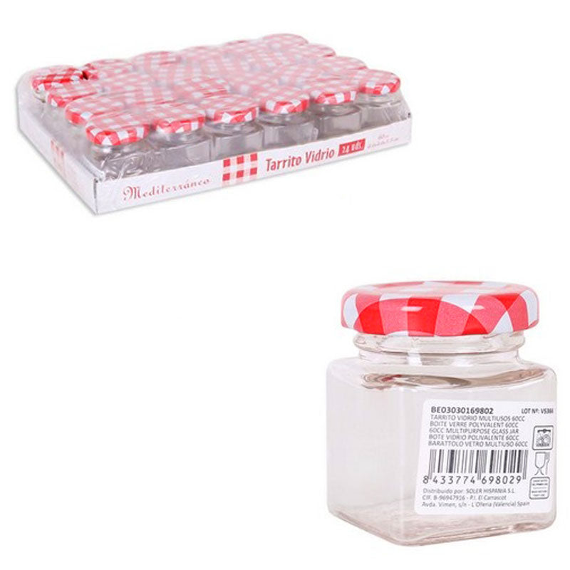 24er-Set 60ml EINMACHGLÄSER Einmachglas Konfitürenglas GLAS WÜRFEL ECKIG