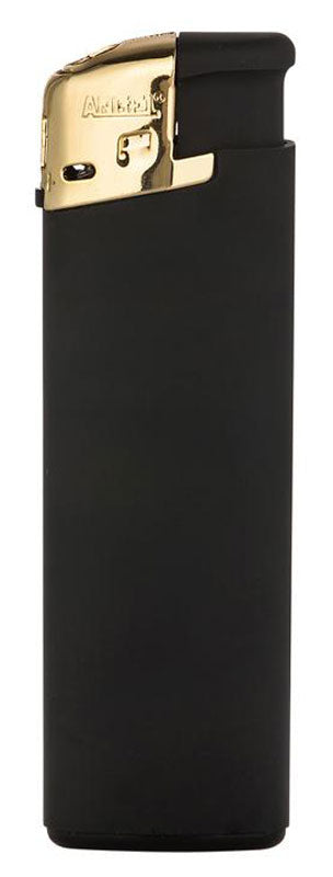 Elektronik FEUERZEUG Mattschwarz + Gold oder + Schwarz nachfüllbar