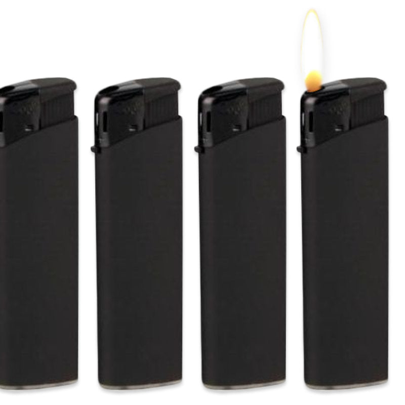 10 Stk. Elektronik FEUERZEUG Mattschwarz FULL BLACK nachfüllbar aus Verkaufsdisplay