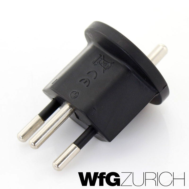 10 Stk. Permanent Fix-Adapter Stecker SCHUKO (Typ F CEE 7) zu Schweiz (T12) Fixadapter 3-polig teilisoliert