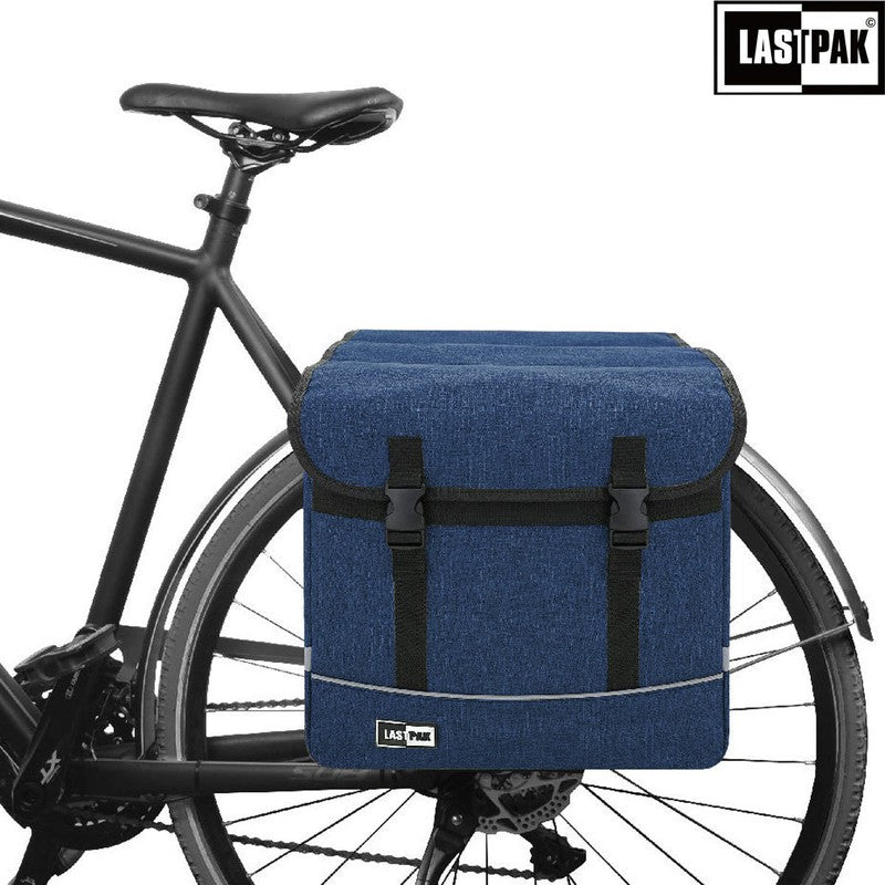LASTPACK Velo- Fahrrad- DOPPEL- GEPÄCKTASCHEN Canvas Fahrradtasche für Gepäckträger 35l BLAU