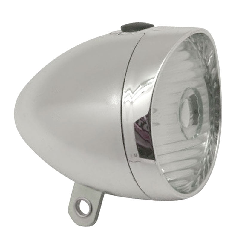 Retro-Design VELOLICHT mit LED Fahrrad Velolampe Scheinwerfer Fahrradscheinwerfer Frontscheinwerfer CHROM