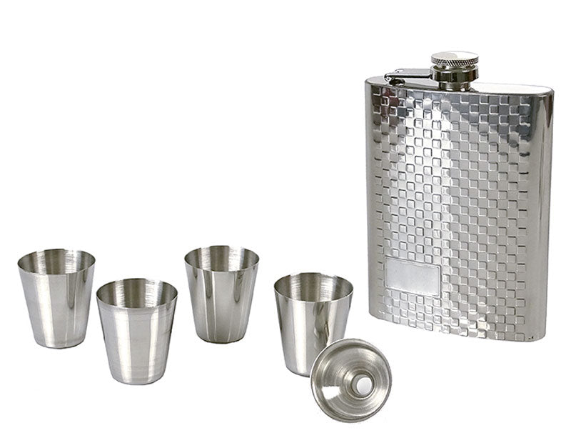 Geschenk-Set FLACHMANN 6-tlg. Chrom KARO 8oz