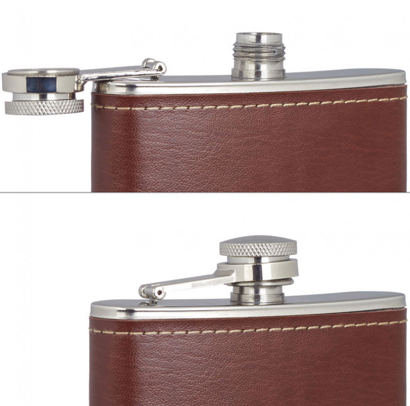 FLACHMANN aus Edelstahl mit Kunstleder 200ml