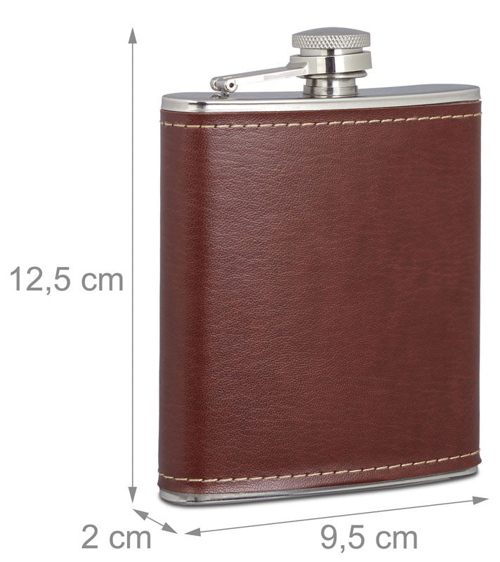 FLACHMANN aus Edelstahl mit Kunstleder 200ml