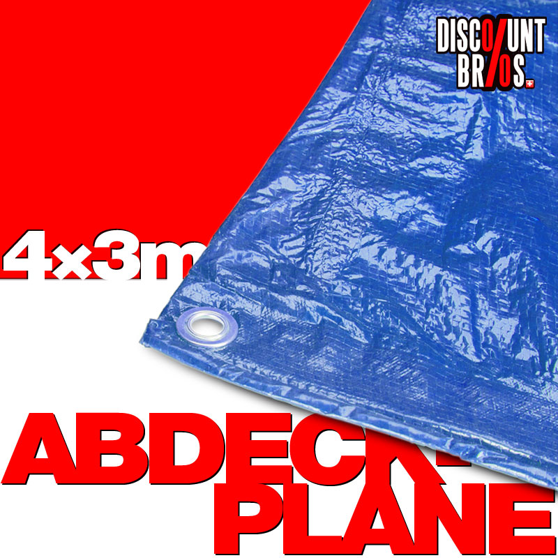 xxg/m² Gewebeplane ABDECKPLANE Blache Plane mit Ösen 4×3m BLAU