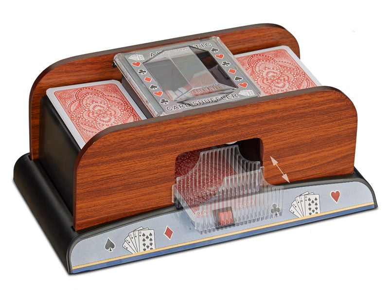 Automatischer KARTENMISCHER Kartenmischmaschine Holzoptik