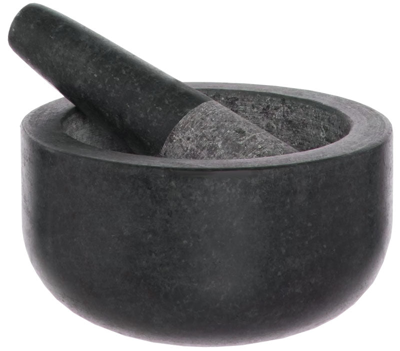 XL MÖRSER mit Stössel aus schwarzem Granit Stein Ø16cm