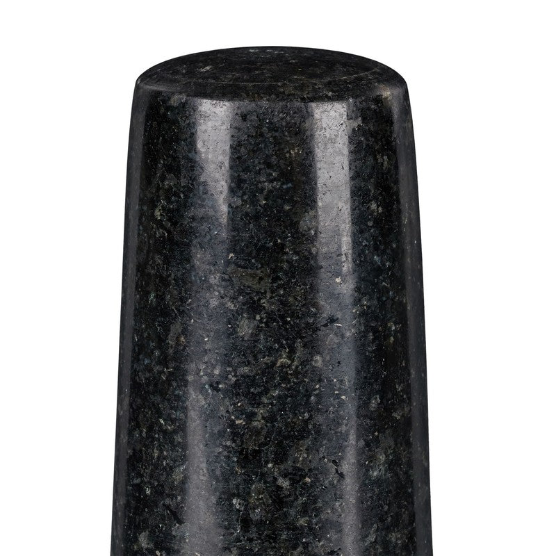 Granit MÖRSER mit Stössel aus schwarzem Stein Ø12cm