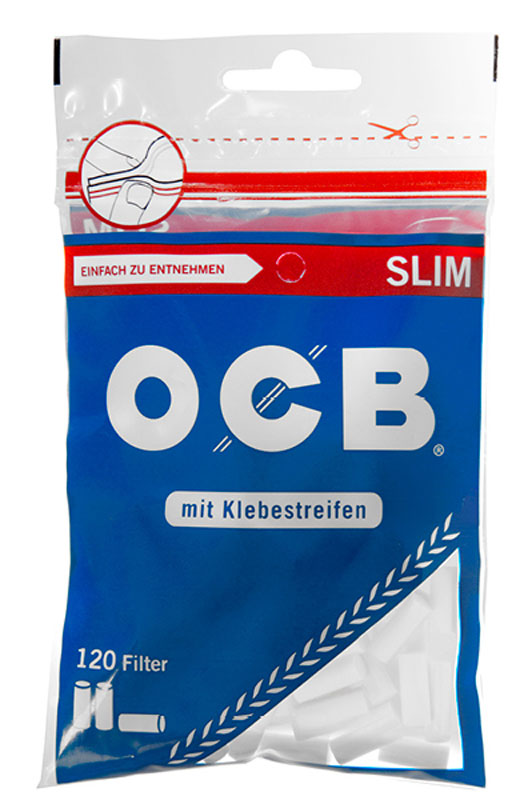 120 Stk. OCB Filter Tips SLIM mit Klebestreifen