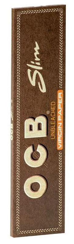 50 × Superdünne, ungebleichte OCB VIRGIN Slim Unbleached Papers Zigarettenpapier 32 Blatt 109×44mm