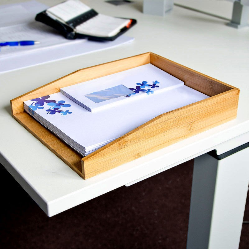 Dokumentenablage Papierablage BRIEFABLAGE Bambus A4 33×25×6cm