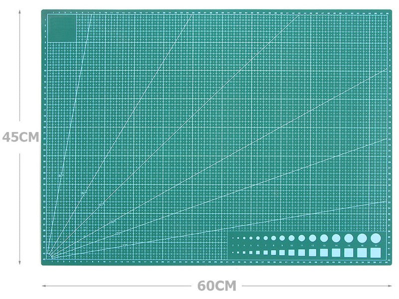 Selbstheilende Schneidematte CUTTING MAT Bastelmatte mit Skala doppelseitig GRÜN A2 45×60cm