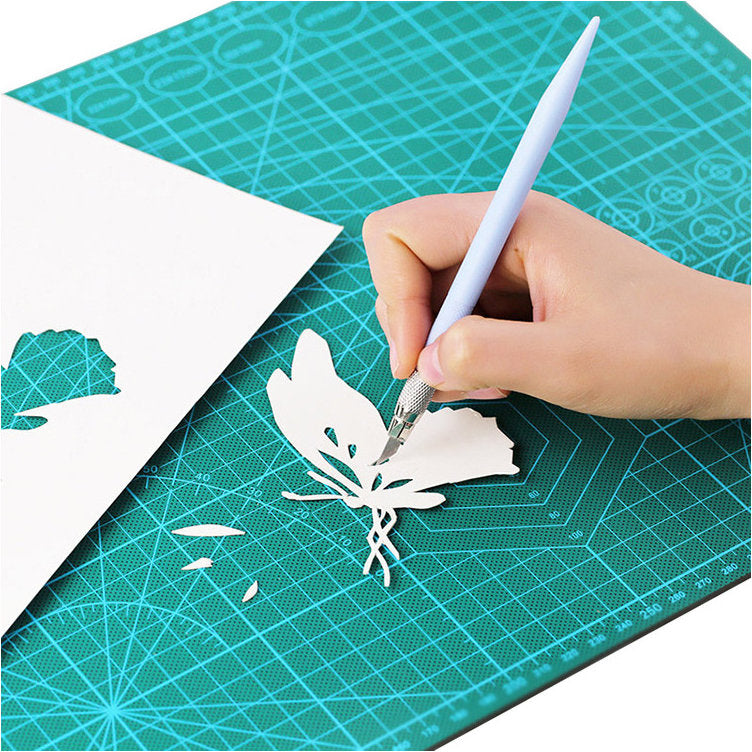 Selbstheilende Schneidematte CUTTING MAT Bastelmatte mit Skala doppelseitig GRÜN A3 30×45cm