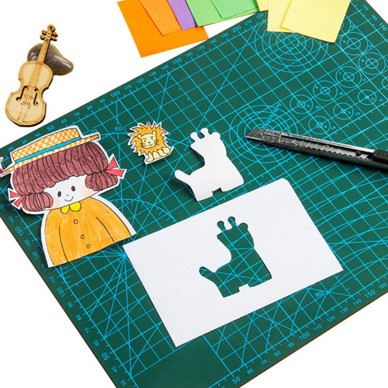 Selbstheilende Schneidematte CUTTING MAT Bastelmatte mit Skala doppelseitig GRÜN A3 30×45cm