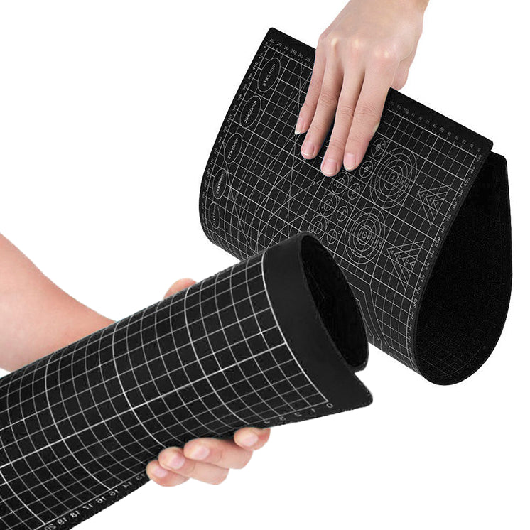 Selbstheilende Schneidematte CUTTING MAT Bastelmatte mit Skala doppelseitig SCHWARZ A3 30×45cm