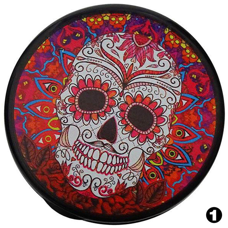 Champ SKULL AUTO-ASCHENBECHER Aschenbecher für Getränkehalter mit Deckel und LED Licht im Totenkopf Design