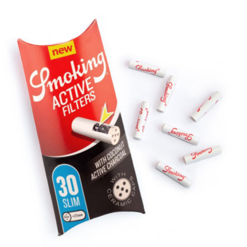 30 Stk. SMOKING ACTIVE Aktivkohlefilter Filter Tips SLIM Ø 6 mm – mild & nachhaltig