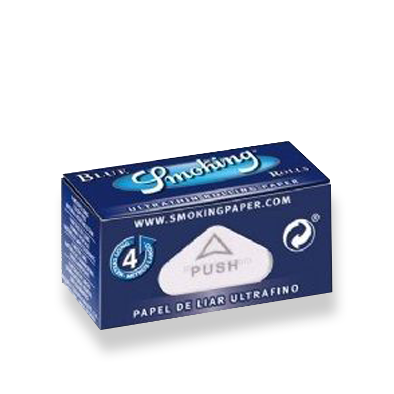 10 × SMOKING BLUE Rolls King Size Blau Zigarettenpapier 4m×54mm