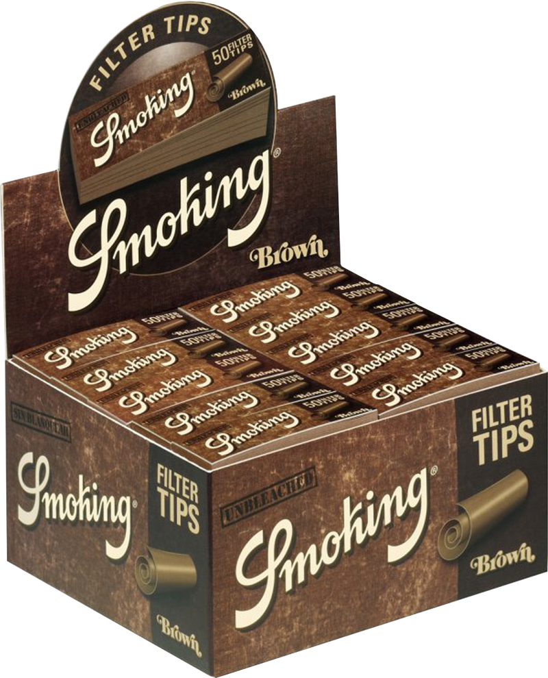 10 × SMOKING BROWN Slim Filter Tips 50 Blatt 20x60mm