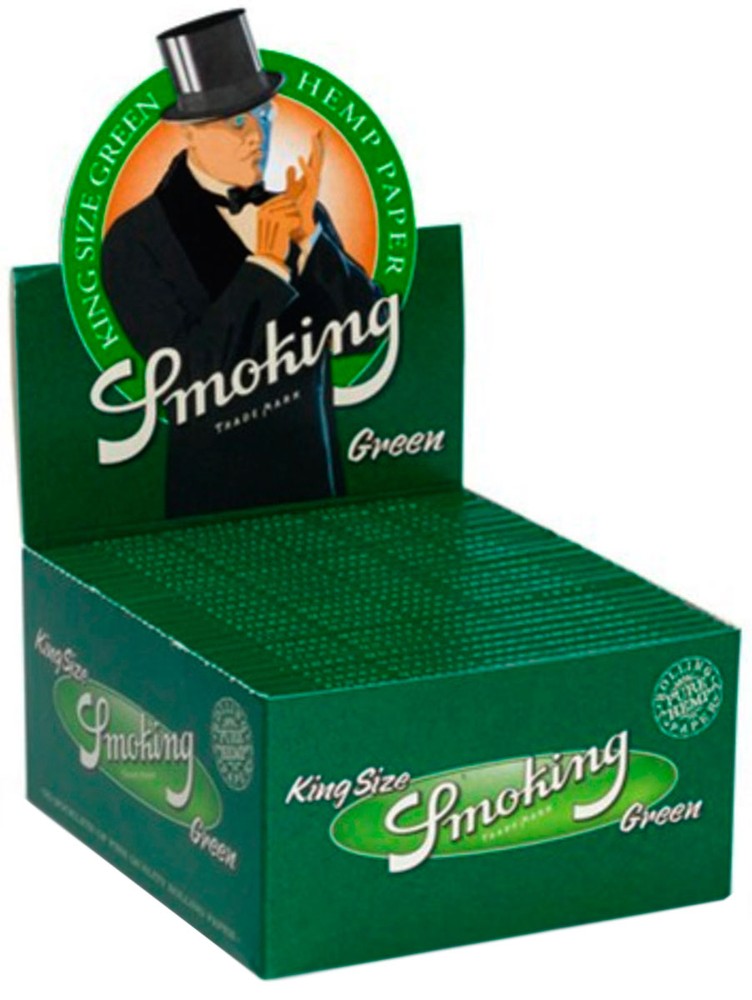 50 × SMOKING GREEN Grün HANF King Size Hemp Papers 50 × 33 Blatt Zigarettenpapier 110×52mm