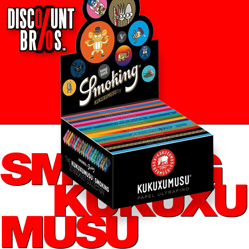 50 × SMOKING kukuxumusu King Size Ultra Fine Papers 33 Blatt Zigarettenpapier 108×44mm