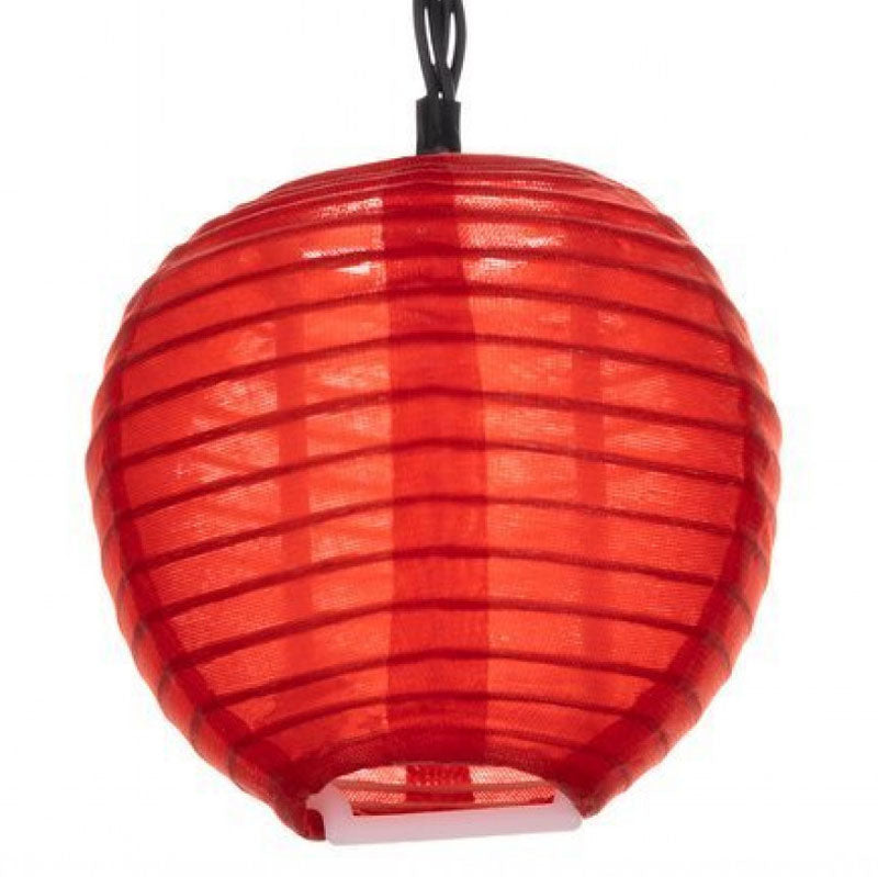 Warmweisse Bunte LED SOLAR LICHTERKETTE mit 10 bunten Lampions