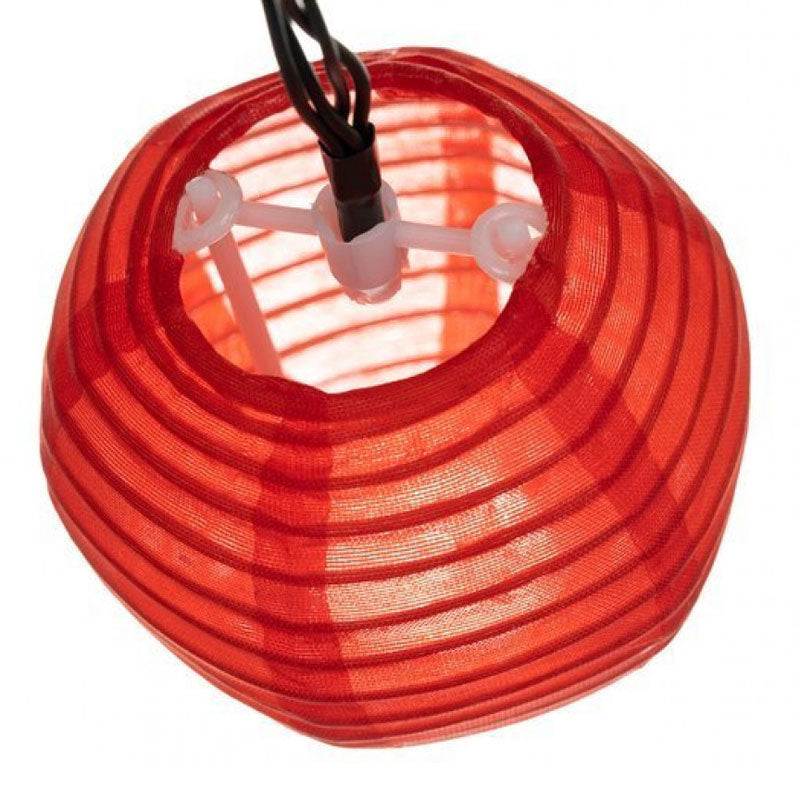 Warmweisse Bunte LED SOLAR LICHTERKETTE mit 10 bunten Lampions