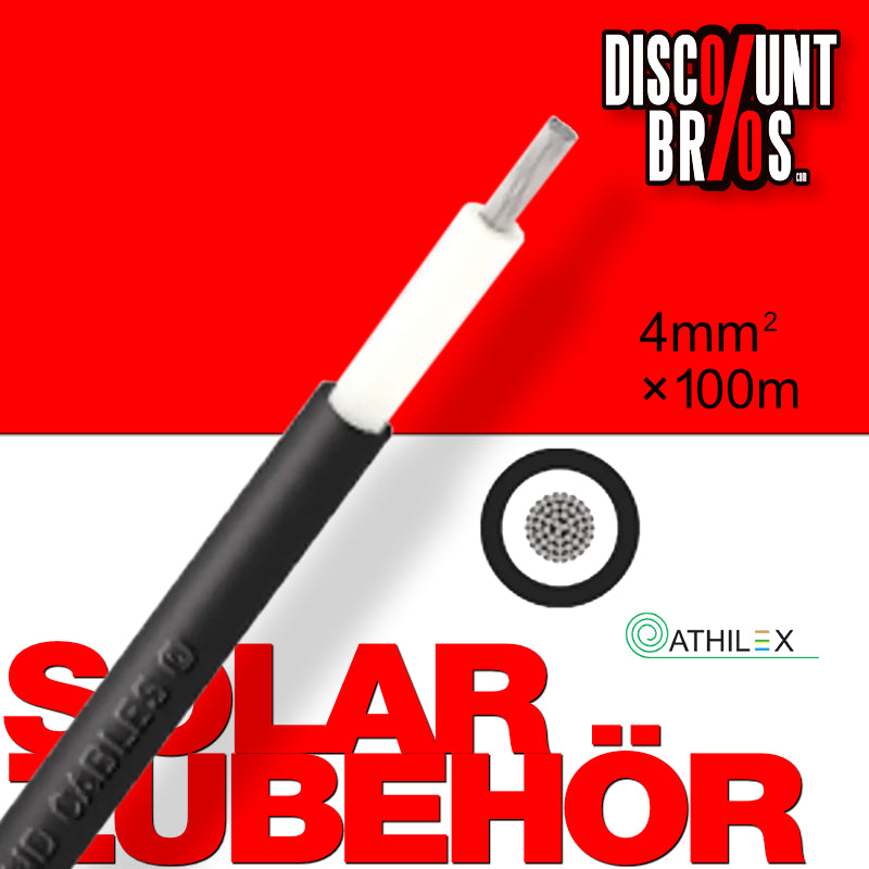 100m ATHLEX SOLAR MONTAGE Solarkabel 4mm² schwarz