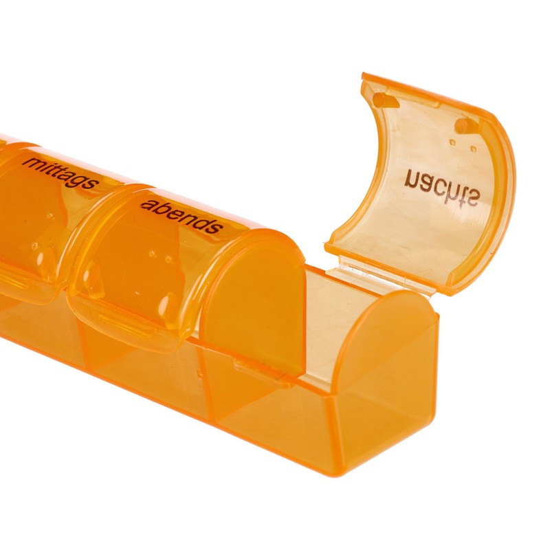 Tablettenbox PILLENBOX Pillendose 7 Tage 4 Fächer – Pillenorganizer für eine Woche DEUTSCH