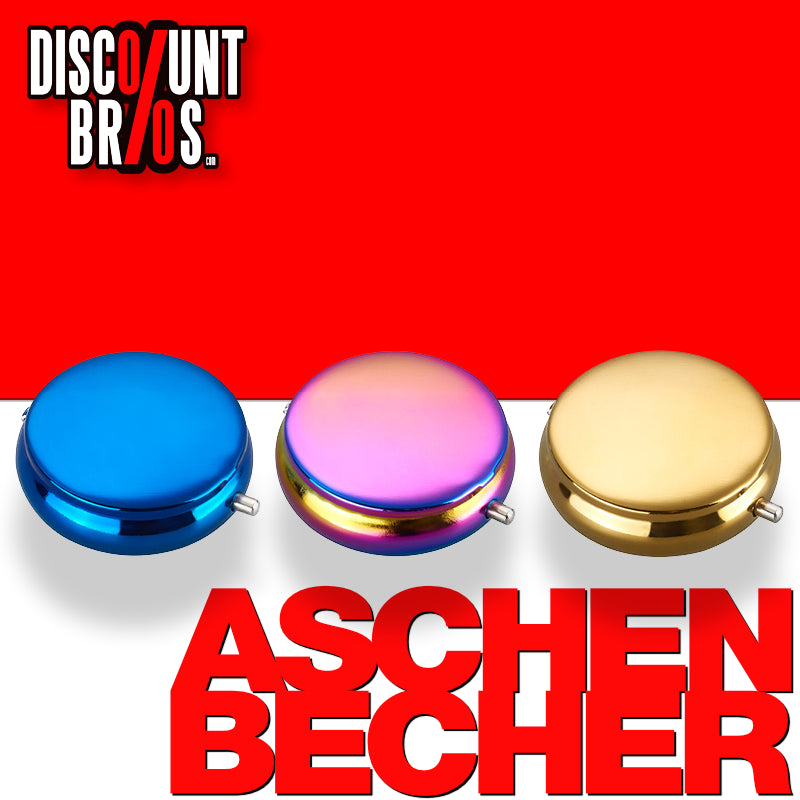 Feldaschenbecher MINI TASCHEN ASCHENBECHER Metall RAINBOW