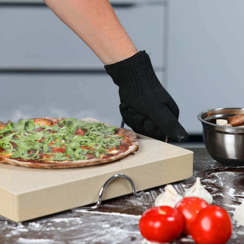 Ofenhandschuh HITZESCHUTZ-HANDSCHUH Backhandschuh Grillhandschuh Topflappen SCHWARZ
