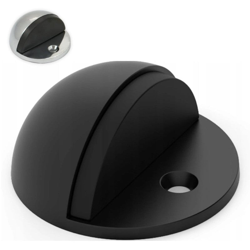 Edelstahl TÜRSTOPPER zur Bodenmontage SCHWARZ oder CHROM 45×25mm