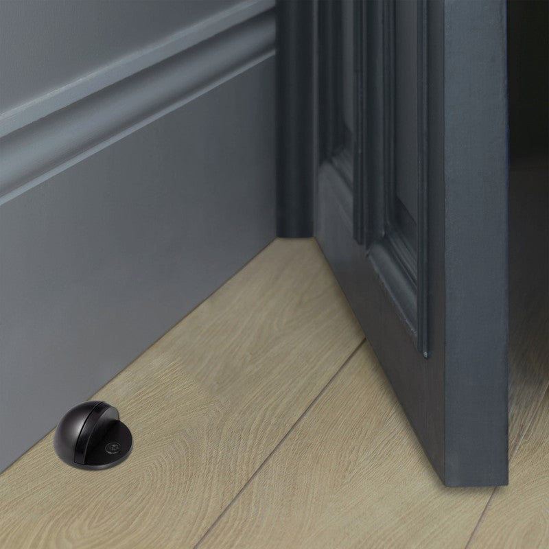 Edelstahl TÜRSTOPPER zur Bodenmontage SCHWARZ oder CHROM 45×25mm