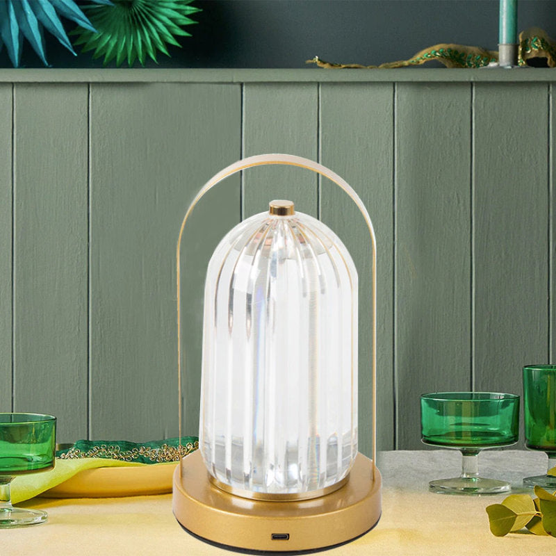 Akku Tischleuchte KRISTALL LED TISCHLAMPE mit Touch – 3 Lichtmodi