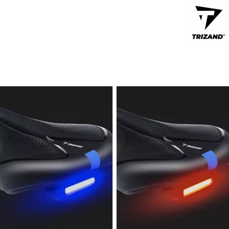 Komfort E-BIKE RENNER VELO SATTEL mit Rücklicht Fahrradsattel Velosattel SCHWARZ