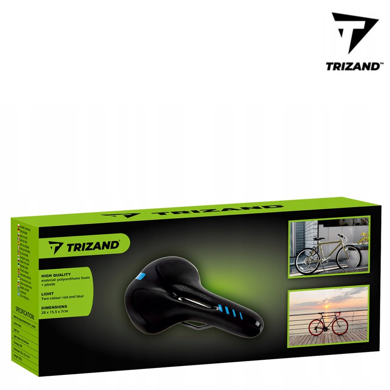 Komfort E-BIKE RENNER VELO SATTEL mit Rücklicht Fahrradsattel Velosattel SCHWARZ