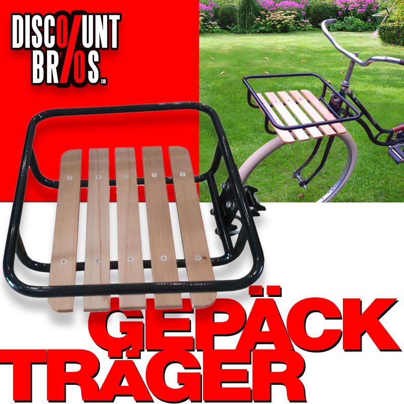 Velo- Fahrrad FRONT GEPÄCKTRÄGER mit Holz