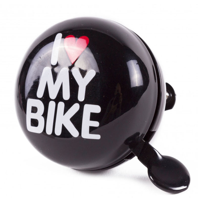 Retro DING DONG VELOGLOCKE "I ❤️ MY BIKE" Fahrradklingel Fahrradglocke Ø65mm