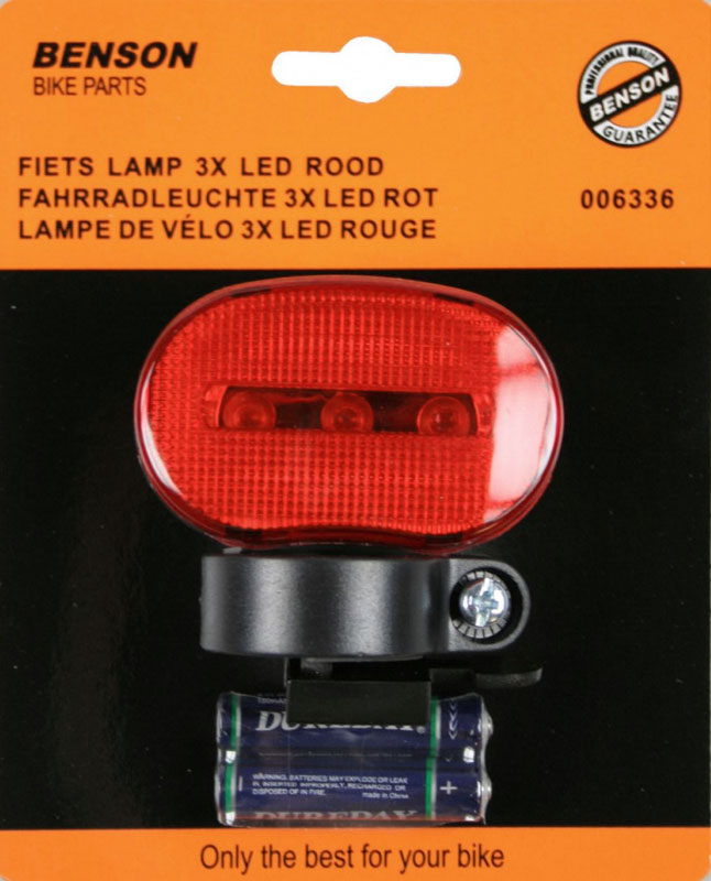 Rücklicht 3 LED VELOLICHT Fahrrad Rückleuchte ROT